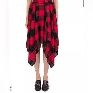 The Kooples Plaid Handkerchief-Hem Skirt
